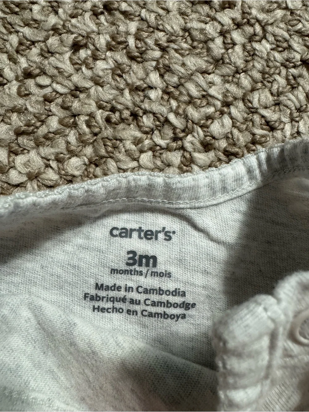 Baby Girl Short Sleeve Carter's Heather Gray Glitter Butterfly Bodysuit 3 Months